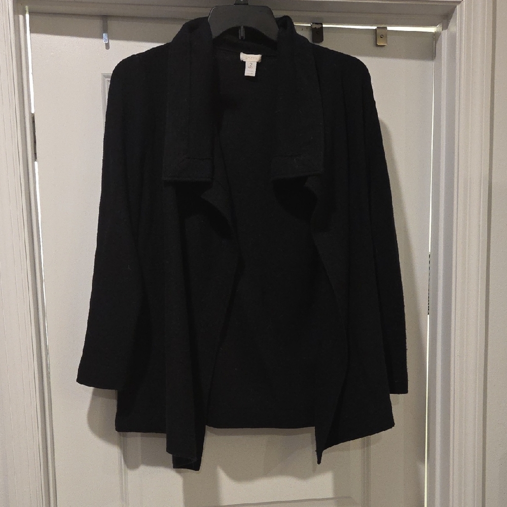 Chico's Black Open Front Jacket Size L (2)
